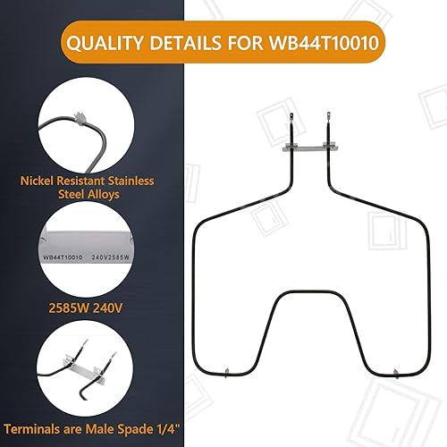 Miniatura 3 de WB44T10010 - Pieza de repuesto para horno de horno de Gattaidar Fit para horno Hotpoint 911.94492992 JBS55DM2BB JBS55DM2WW JBP23DN1WW JBS55SM2SS