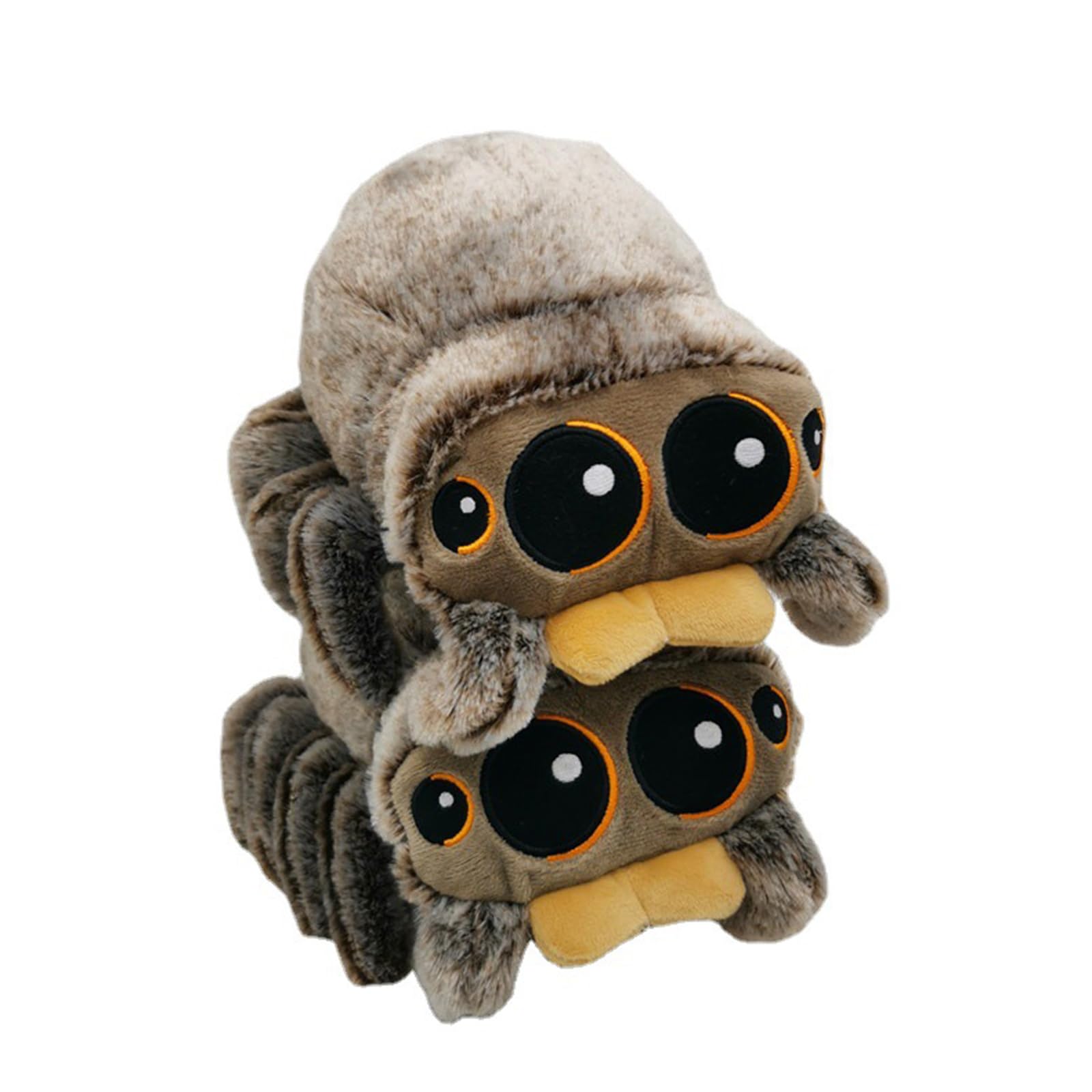 2PCS Spider Plush Doll Cute Big Eyes Spider Stuffed Plush Halloween Simulation Animals Plush Toy Soft Jumping Spider Plush Doll Halloween and Christmas Birthday Gift for Kids Adult Fans, 6.3inch