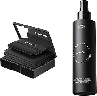 CARSLAN Papel secante de maquillaje con polvo...