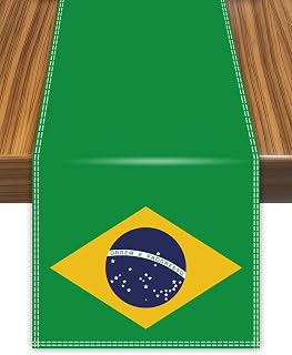 Brazil Table Runner,Brazilian Flag Tablecolth for Dining Home Decor