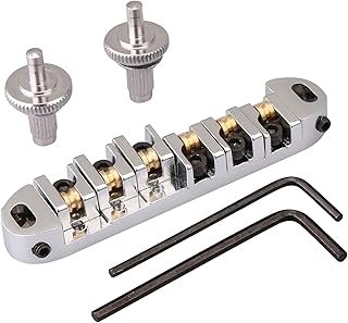 1PCS ブラスローラーサドル ブリッジ エレキギター用 クロム