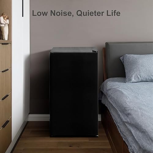 Miniatura 4 de Mini refrigerador de 3.2 pies cúbicos sin congelador, refrigerador pequeño con una sola puerta y termostato ajustable de 7 niveles, mini