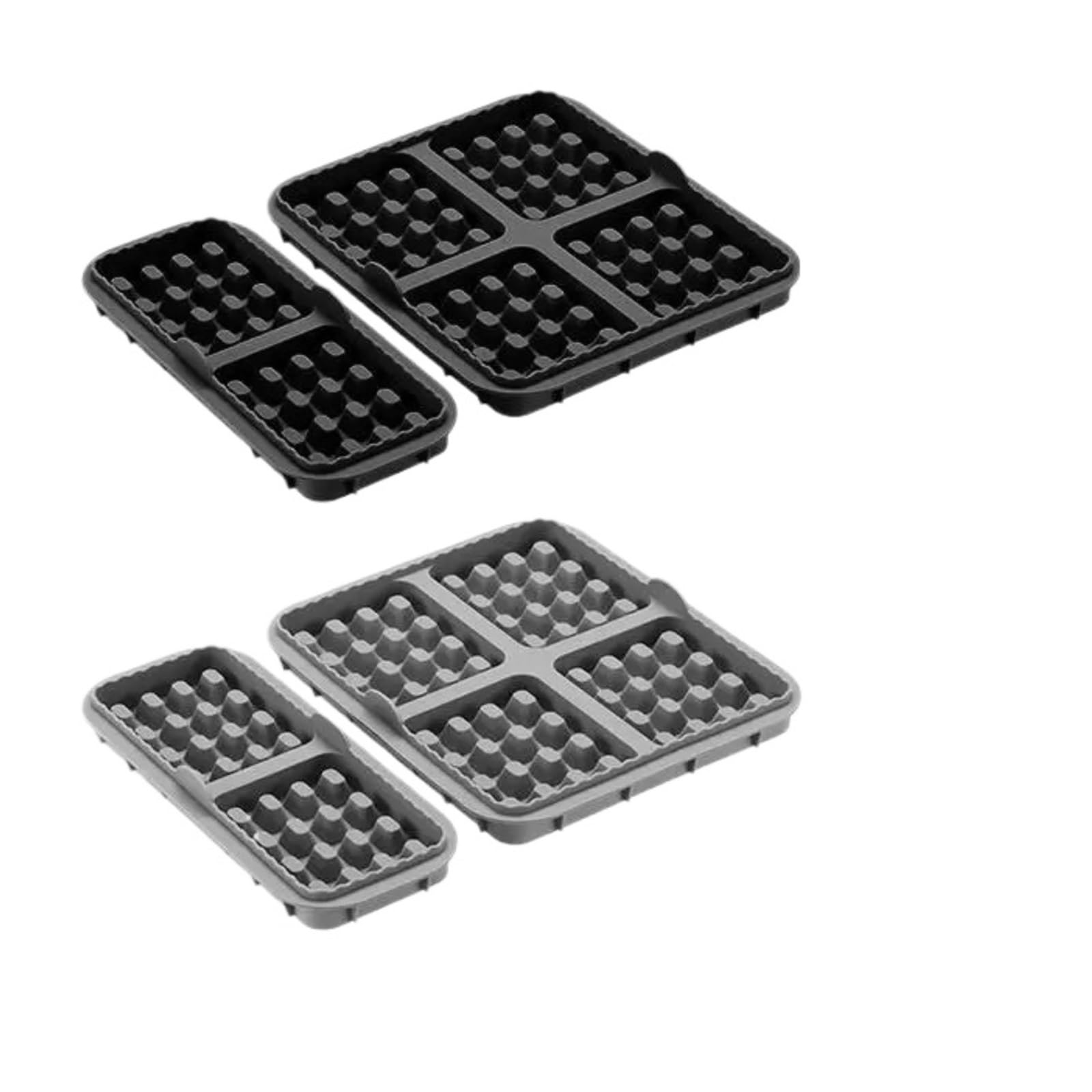 Air Fryer Waffle Mold, Reusable Silicone Baking Mat for Dual Basket Models, Non-Stick & Easy Clean, 1/2Pcs(Black 2pcs)