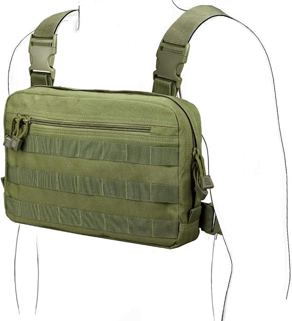 WYNEX Tactical Chest Rig Bag, Recon Kit Bags Combat EDC Front Pouch for Wargame