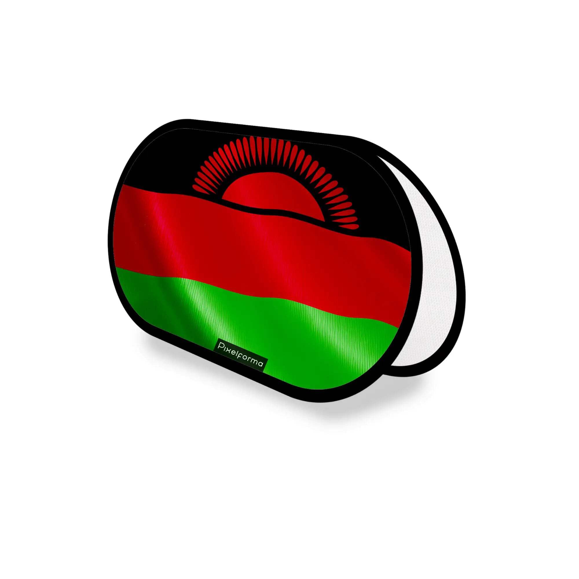 Support publicitaire drapeau Malawi ovale polyester 70x120cm pavillon expo