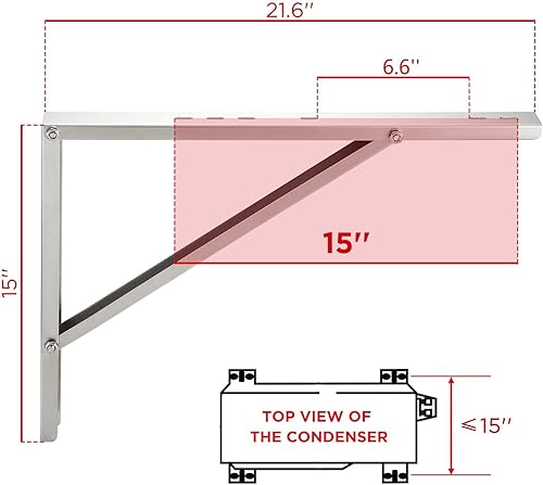 Miniatura 3 de TURBRO Soporte de pared para sistema de bomba de calor de aire acondicionado sin conductos mini dividido, soporte de aleación de aluminio