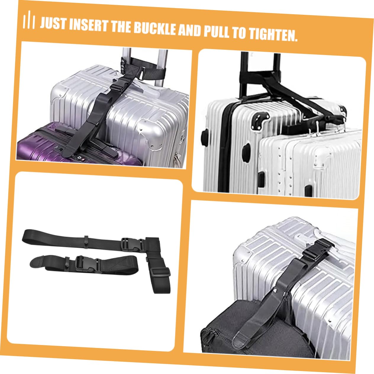 BESTYASH 4 Set Di Cinghie Per Bagagli Per Borsa Robuste E Facili Da Regolare Con Fibbia Di Sicurezza.
