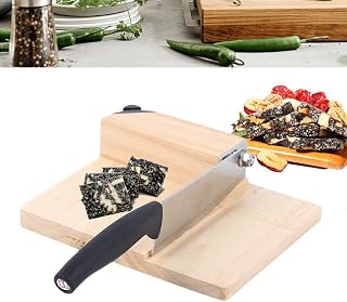 Kitchen Cutter, Cheese Slicer Guillotine Slicer, Multi-Purpose Cutter with Board & Knife Sharpener for Butter Sausages Carrots Cucumbers Vegetables Fruits Beef Rice Cakes, 15.8cm