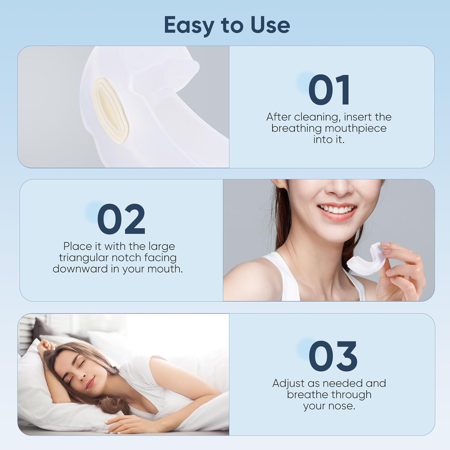 Anti-Snoring Device, Reusable Snore Stopper Anti Snoring Mouthpiece, Snoring Solution Mouthpiece Stop Snoring for Men and Women