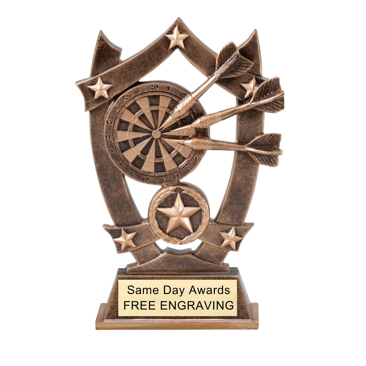 Star Trophy Award 6.25" Custom Engraved Resin Achievement Trophy for Youth Adult Team School Event Recognition Gift