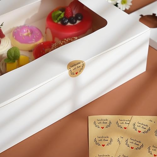 Miniatura 17 de Yeplan Paquete de 5 cajas para cupcakes, 12 unidades, portadores de cupcakes blancos con ventana, cajas de galletas de 13.4 x 9.8 x 4 pulgadas, 12