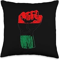 Vista 1 de Pan African Pride Black History Handfist Black History Juneteenth - Almohada de bandera panafricana de la Unia, 16 x 16 pulgadas, multicolor