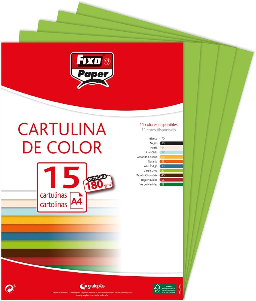Fixo 11110627 – Pack of 15 Card, A4, Lime Green