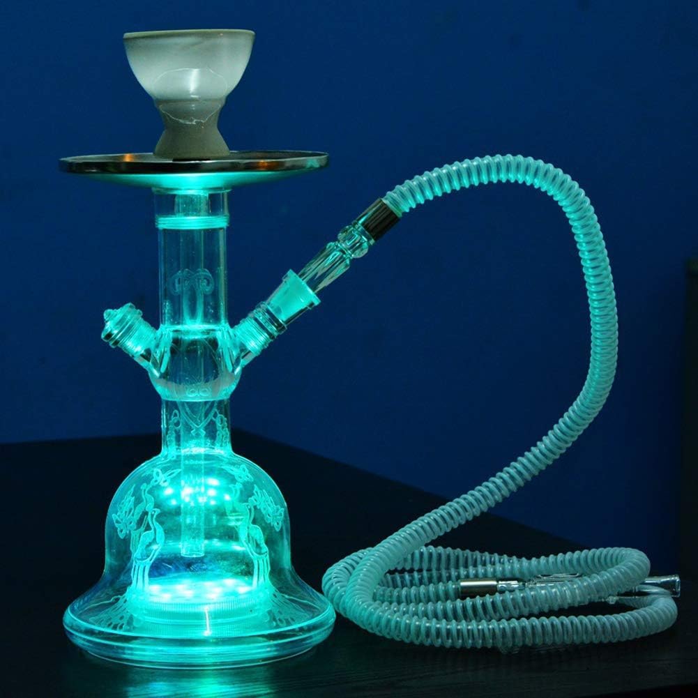 Shisha Hookah Narghile Pipa con 1 Manguera, Shisha Acrílica Clásica con Jarrón De Cristal, Pipa De Agua árabe, Sheesha Estilo Café, Adecuado para Fiestas, Bares, Clubes Nocturnos, Regalos P
