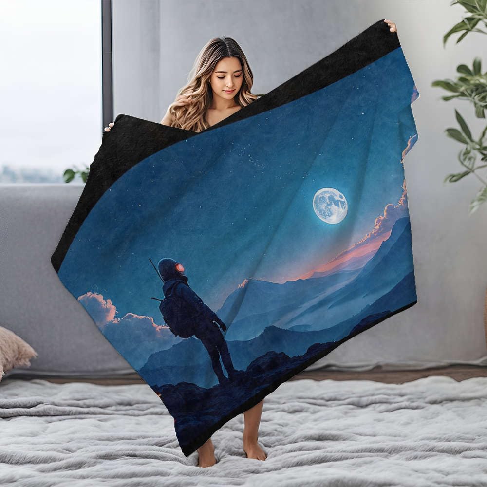 Couverture de Pâques personnalisée : cadeau astronaute en flanelle pour enfant