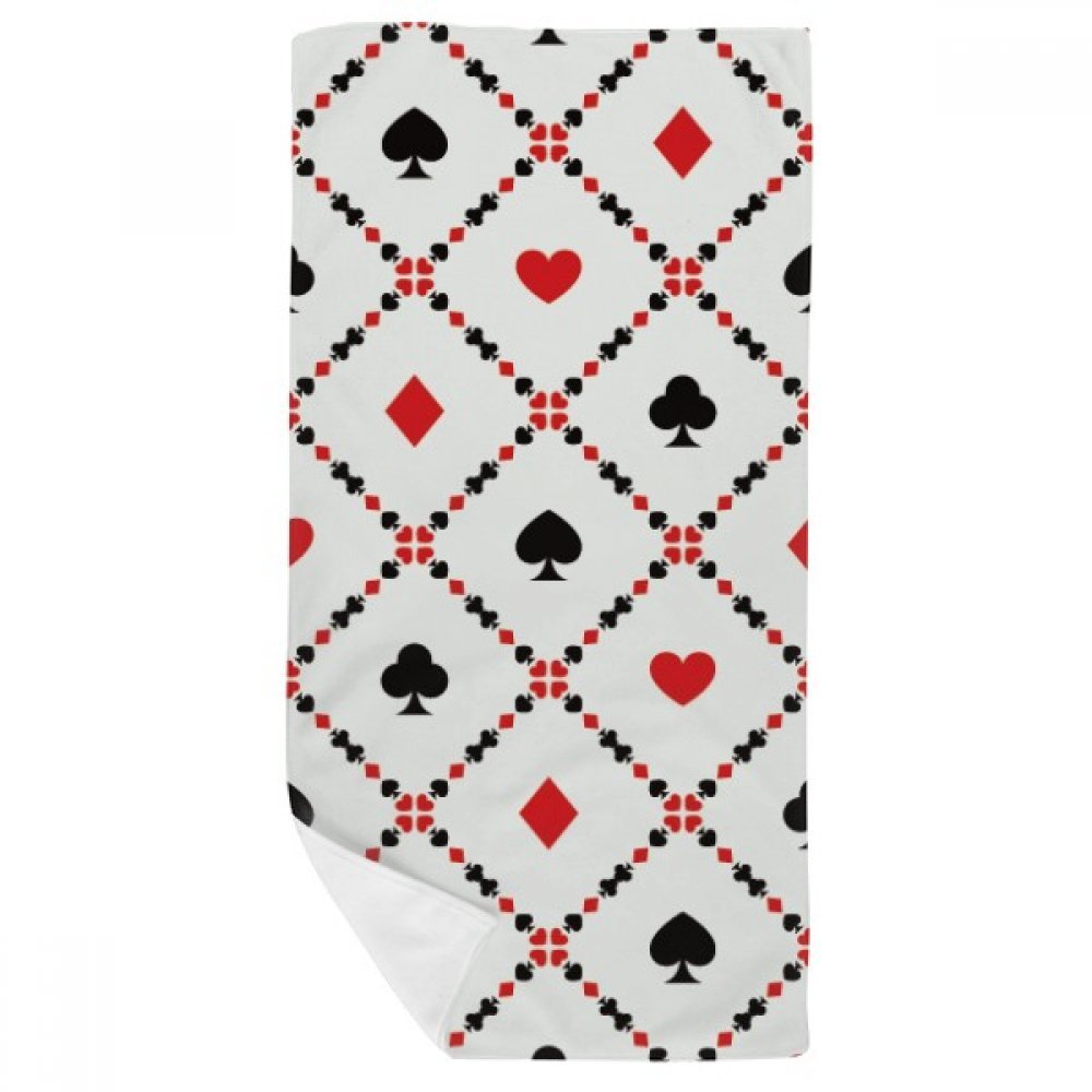 Serviette de bain motif cartes à jouer et ustensiles multicolore 35x70cm
