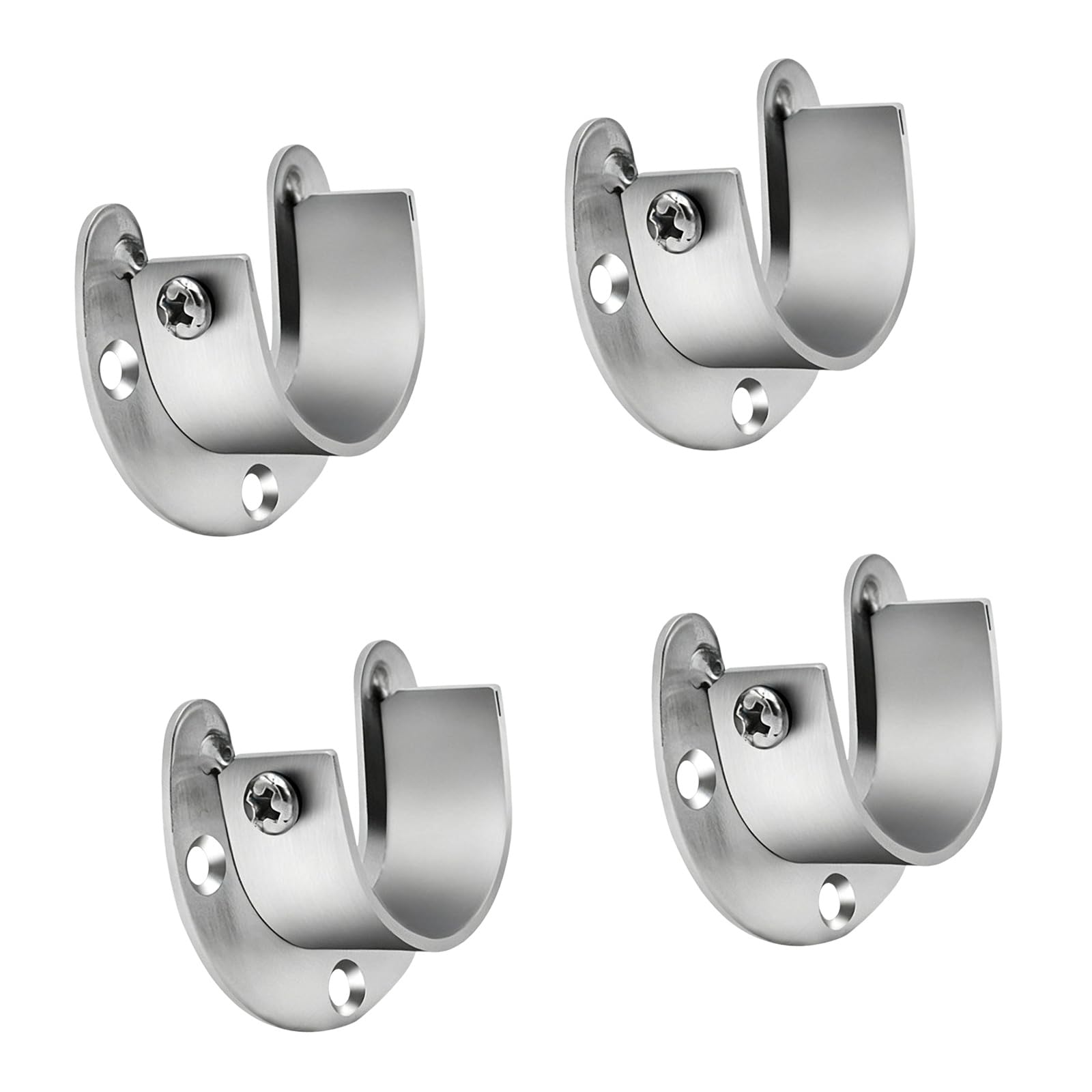Zxfdsfdbnm D 4Pcs Contemporary Flange Mount Wardrobe Brackets High Strength Metal Esign Enhances Closet Space For 25Mm Poles Rustless Closet Ro Holder