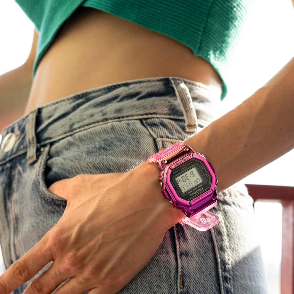 Calypso Digital Metallic Rose Watch front view