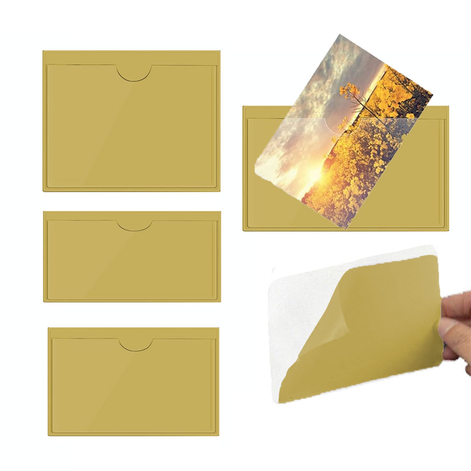 200 szt. samoprzylepnych kieszeni, segregator, etui na etykiety, kieszenie na wizytówki, etui na karty do organizowania i ochrony etykiet, wizytówek, zdjęć (rozmiar: 102 x 80 mm)