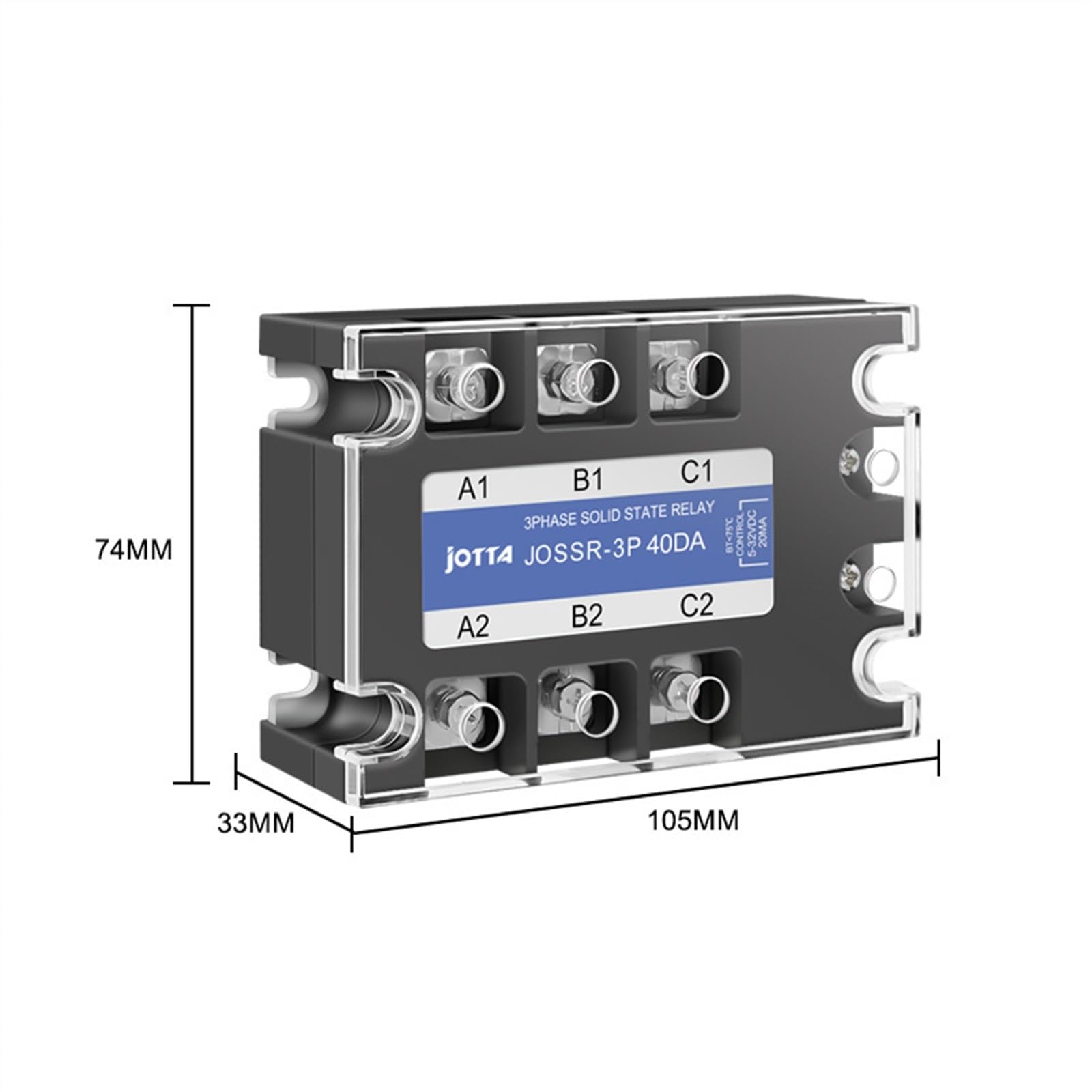 SSR-40DA DC Control AC 40A Relé de estado sólido trifásico