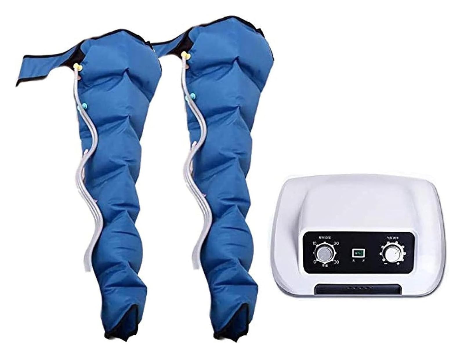 Massaggiatore a Compressione Aria per Gambe e Braccia, 6 Celle con Massaggio Drenante Linfatico, Regolabile per Polpacci, Cosce, Vita e Caviglie, Allevia Dolori e Affaticamento Muscolare