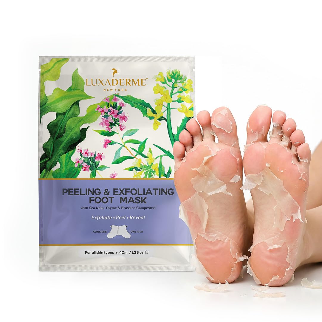 LuxaDerme Korean Peeling & Exfoliating Foot Mask for Baby Soft Feet | Removes Dry Skin & Hard Calluses | Hydrates Dry Feet (Pack of 1)