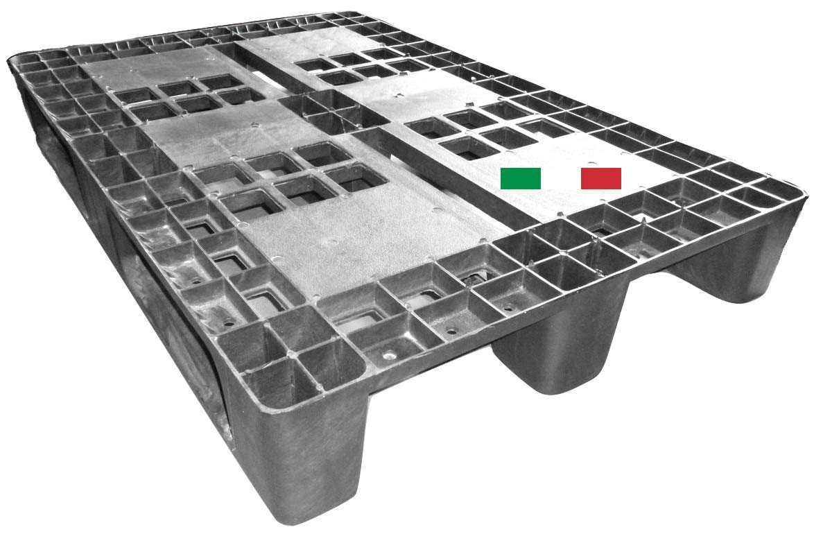 Cenni 12001 Bancale Pallet in Plastica 1200 x 800 con 3 Traverse, Made in Italy