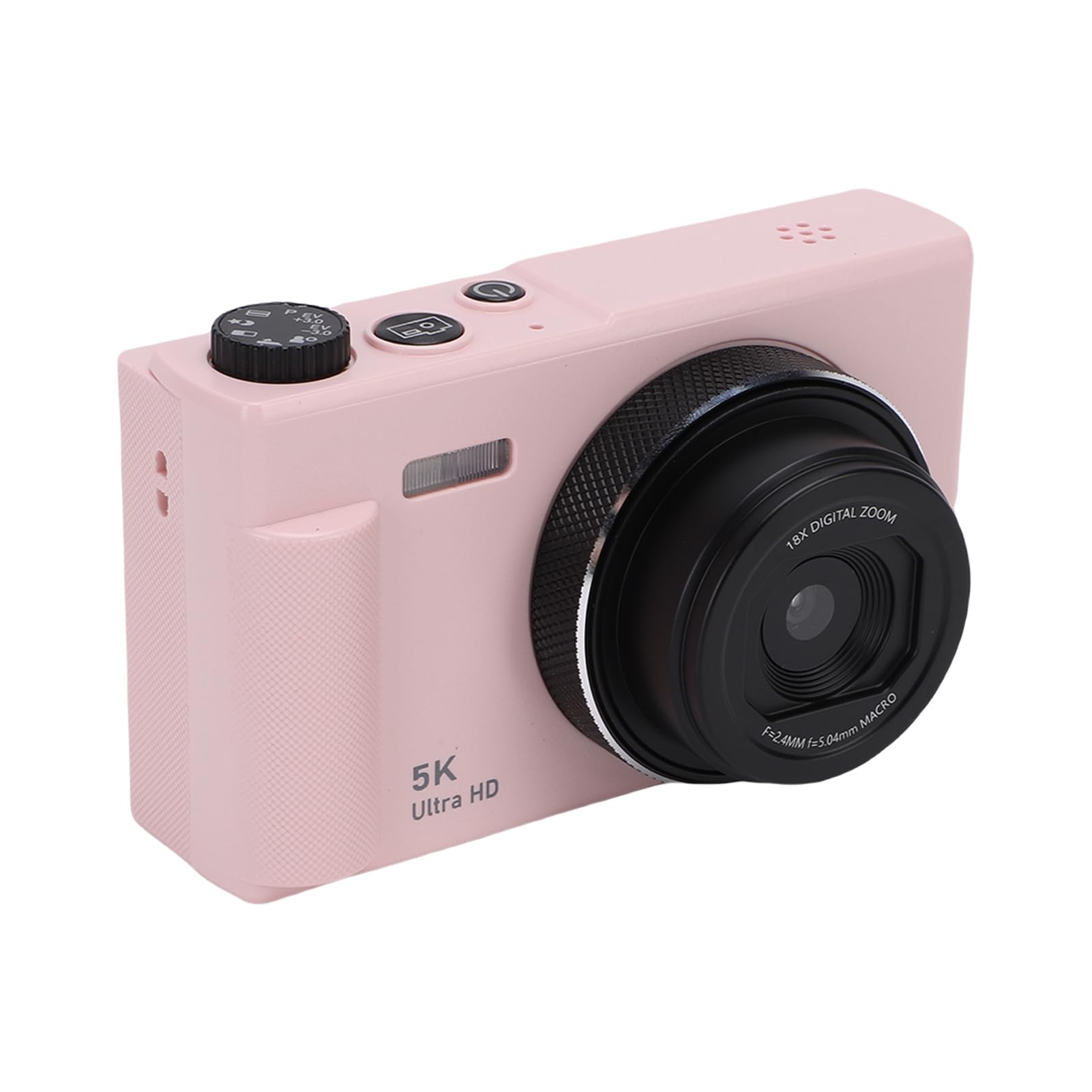 Fotocamera Digitale, Fotocamera per Vlogging da 75 MP 5K con Schermo Ribaltabile a 180° da 2,8 Pollici e Zoom 18x, per Fotografie di Viaggio e Selfie (Pink)