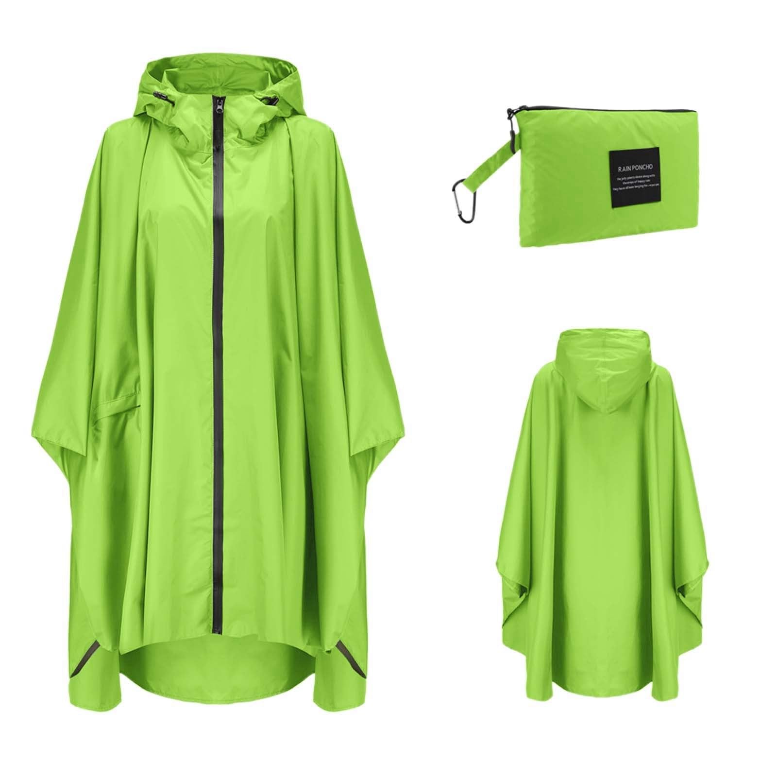 Poncho de lluvia para mujer y hombre, bolsa plegable para bicicleta, poncho de lluvia, senderismo, elegante, impermeable, con capucha, cremallera y cremallera para exteriores, abrigo para