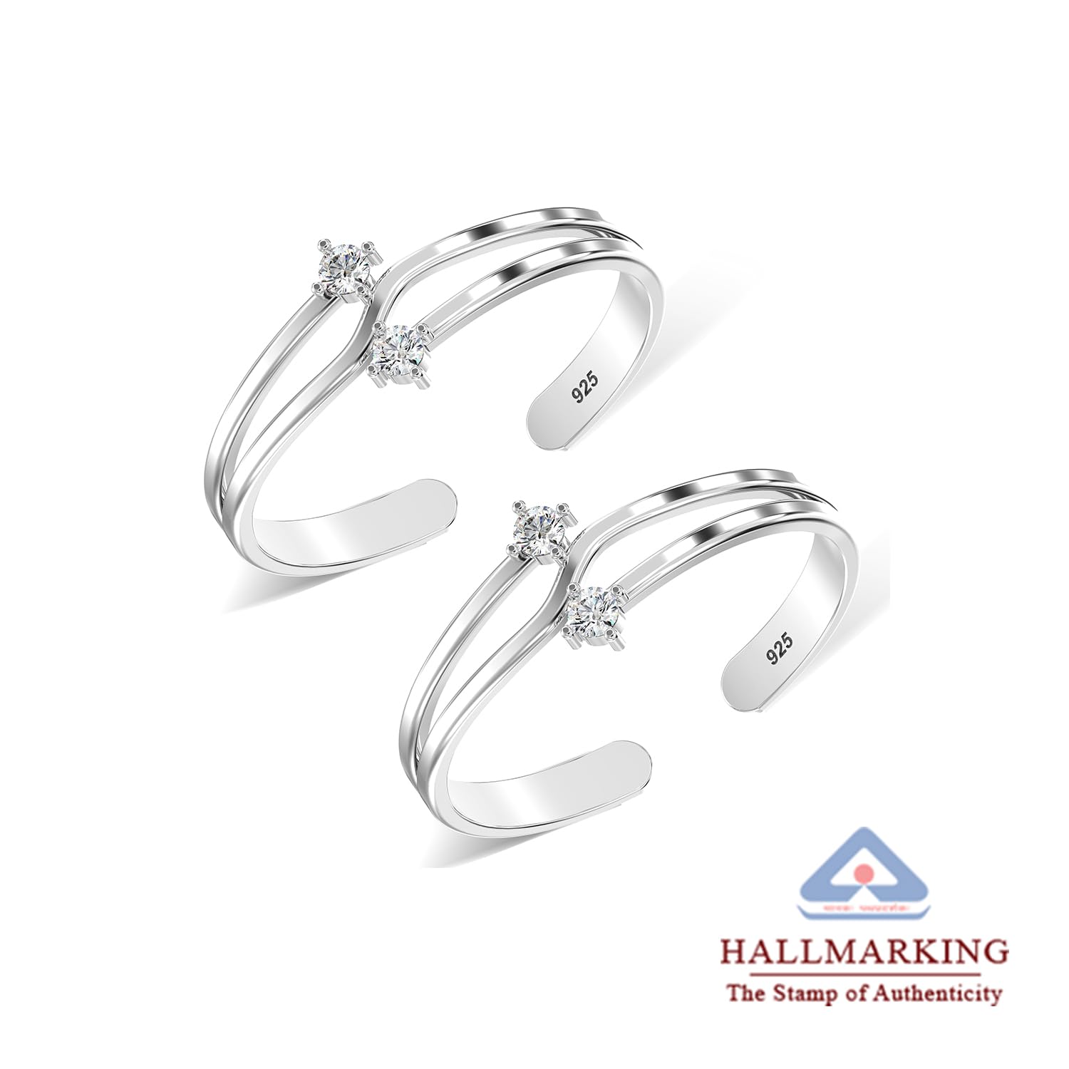 TRUESILVER ACPL 925 Sterling Silver BIS Hallmarked Toe Ring For Women 2