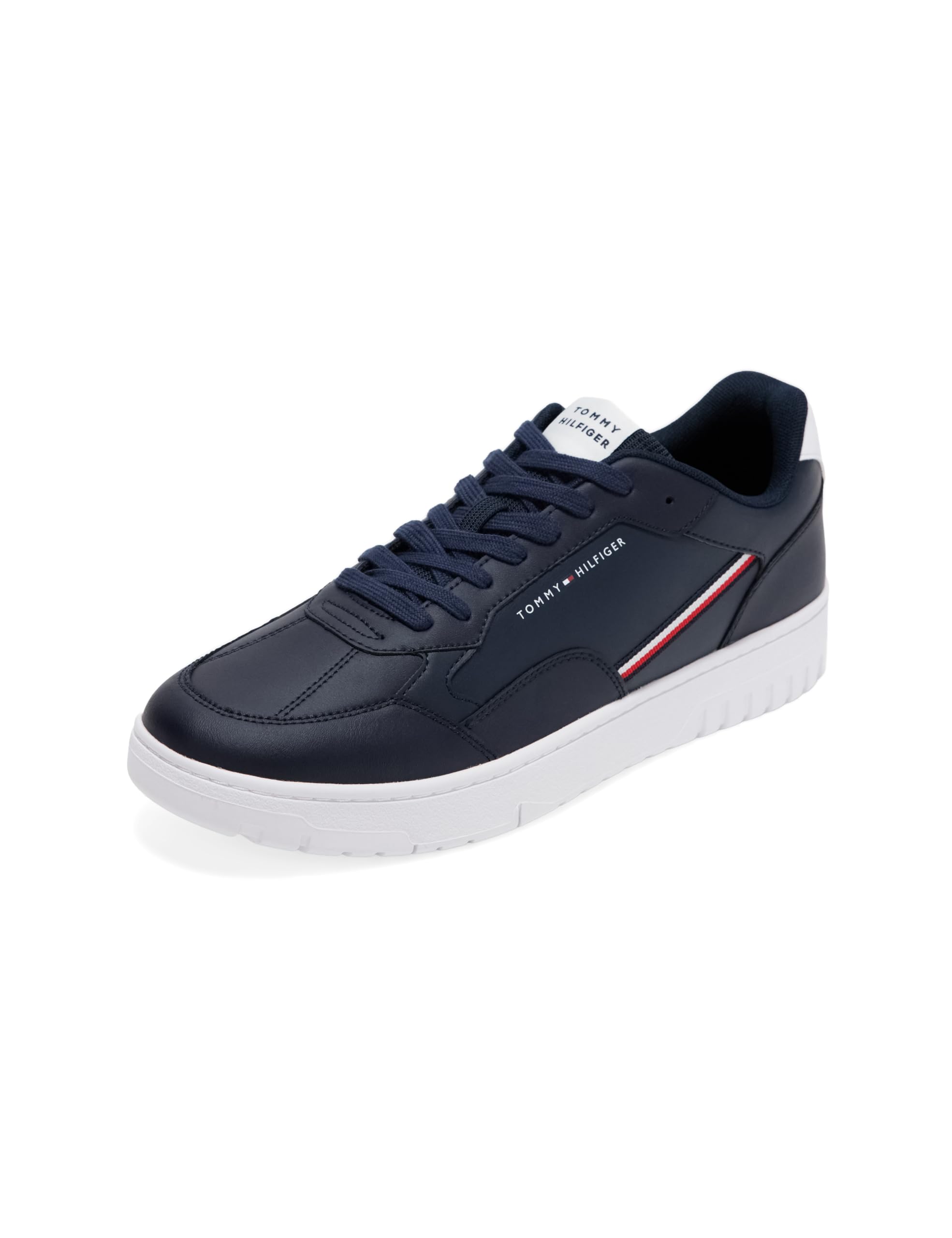 Tommy Hilfiger Men’s Basket Core Stripes Low Top Cupsole Trainers, Blue (Desert Sky), 6.5