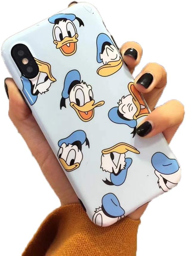 Cradifisho Case for Apple iPhone X/XS 5.8 inches, Disney Donald Duck and Daisy Duck TPU Silicone Case, Donald Duck Phone Case, Couple Phone, Cute Cartoon Apple Protective Case – (B2) Style 2