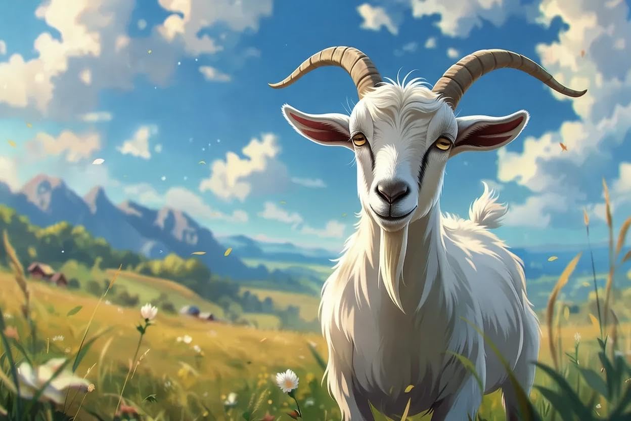 Wooden Jigsaw Puzzle 1000 Piece Goat Jigsaw Anime Wooden Jigsaw Puzzles Challenging Educational Fun Interactive Toys for Family Creative Gift