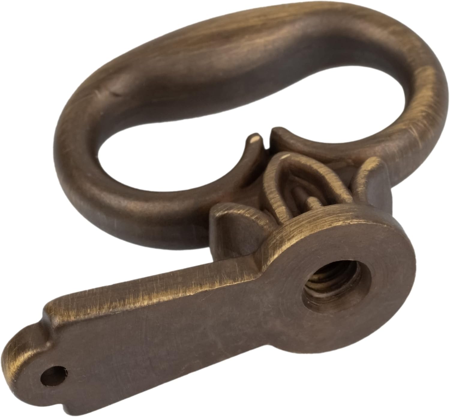 Antique Brass Mock Key - Knob for Antique China Cabinet Door, Curio, Dresser Drawer - Furniture Reproduction Hardware | KC10-BA