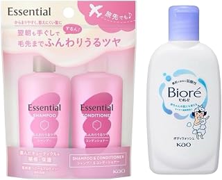 花王 必备 洗发水护发素 迷你套装 (45mL+45mL)+碧柔 沐浴露(90mL) 旅行 出差 过夜 外出 携带用 旅行尺寸 (滋润光泽)