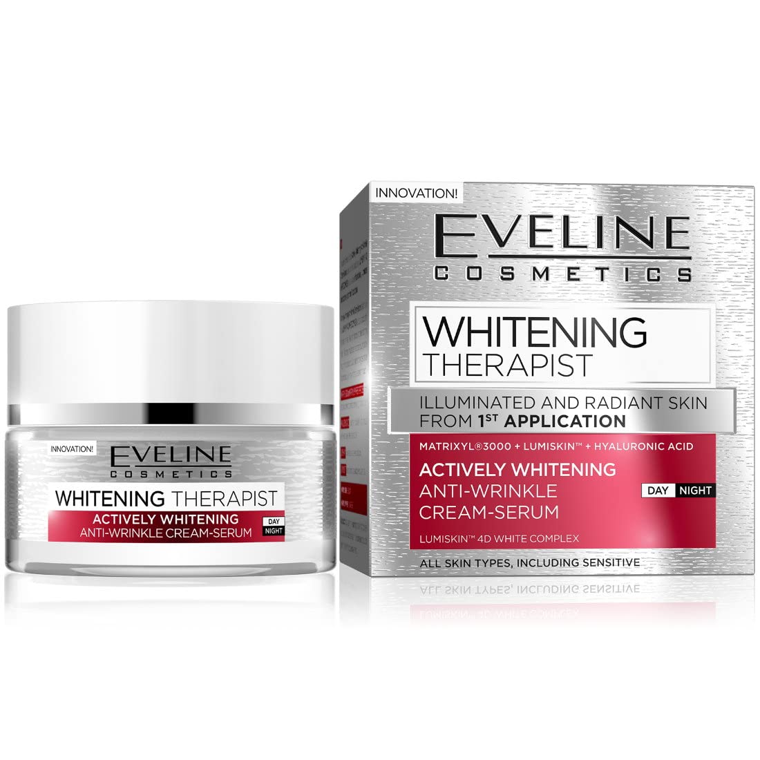 Eveline WHITENING THERAPIST Whitening Anti - Wrinkle Cream - Serum Day/Night All Skin 50ml