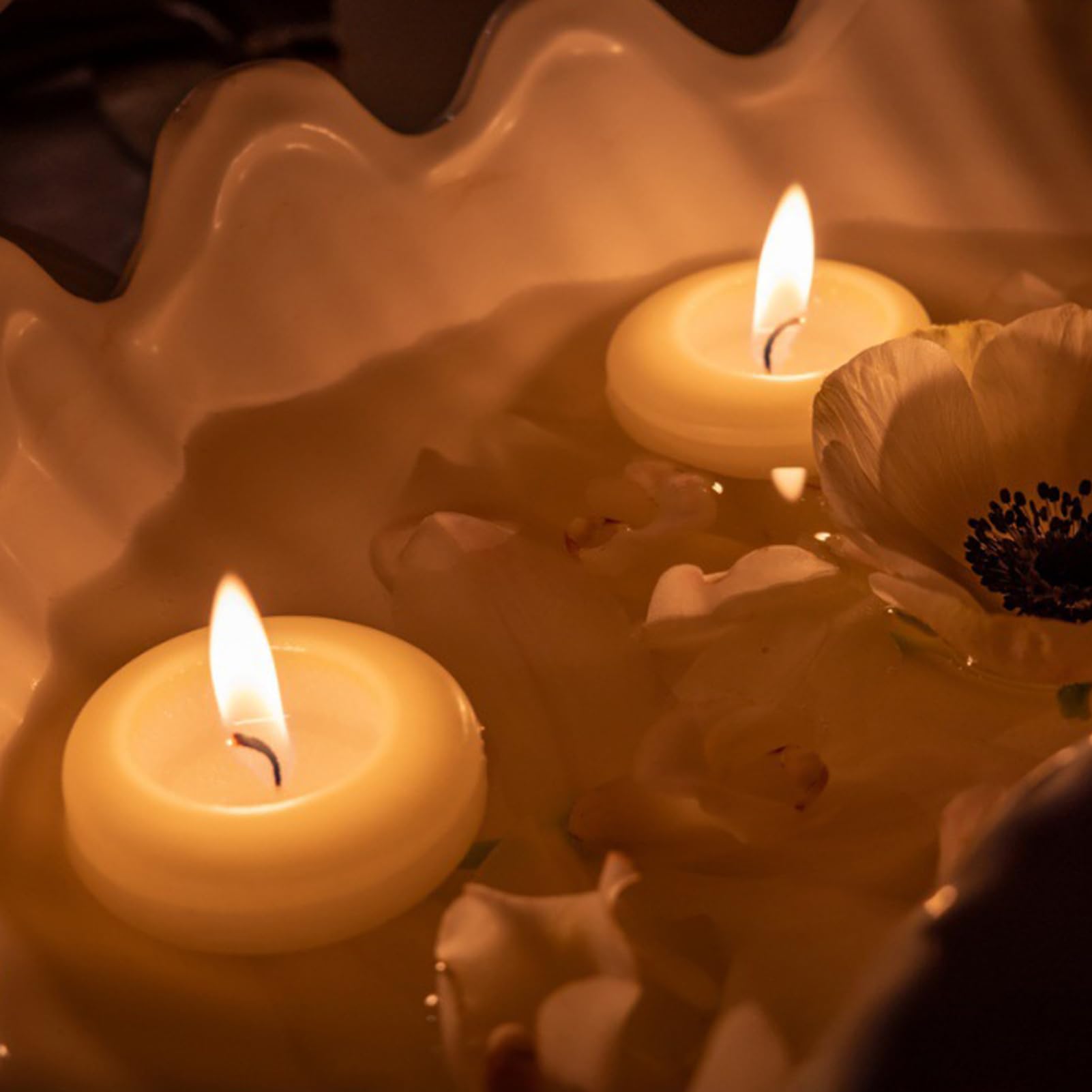 Candele galleggianti bianche, piccole candele per laghetto e piscina, in cera naturale, durata pulita, per matrimoni, feste, cene romantiche e San Valentino