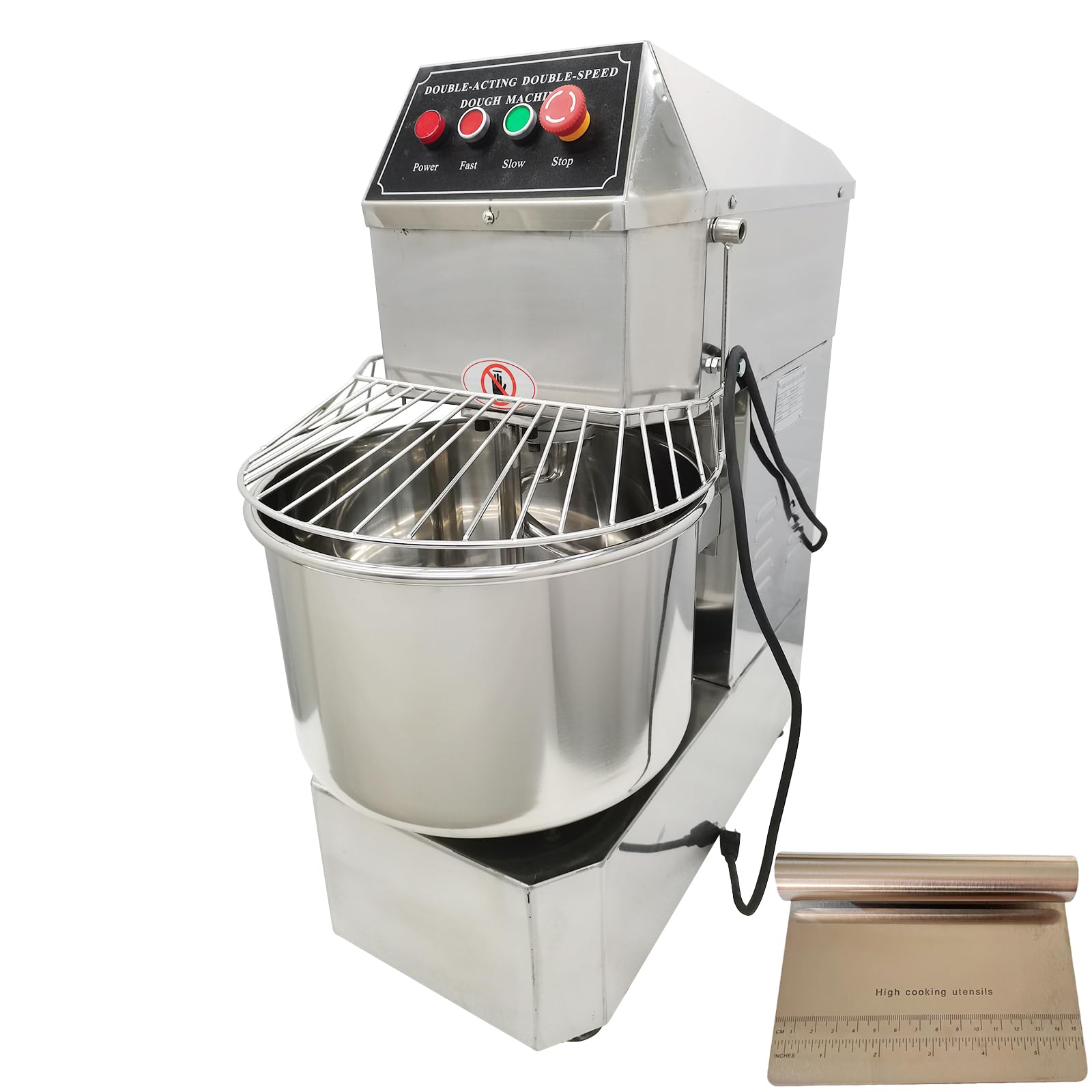 WYDDDARY 30QT Commercial Double Action Double Speed Dough Mixer Dough Kneading Machine Stainless Steel Dough Blender Machine With a Dough Knife 110V 1500W