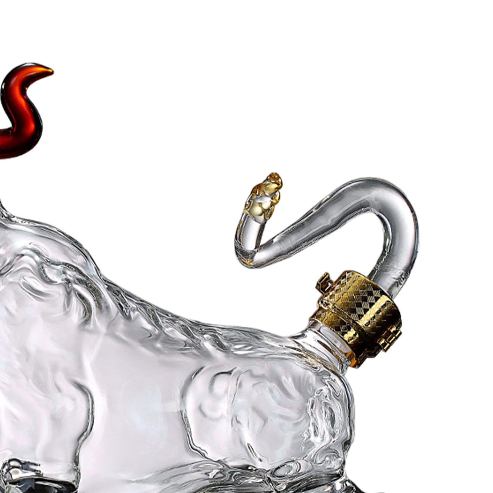 KESOTO Glas Flüssigkeits Dekanter Spender, Familie, Ehemann, Männer, Tier, Stier,