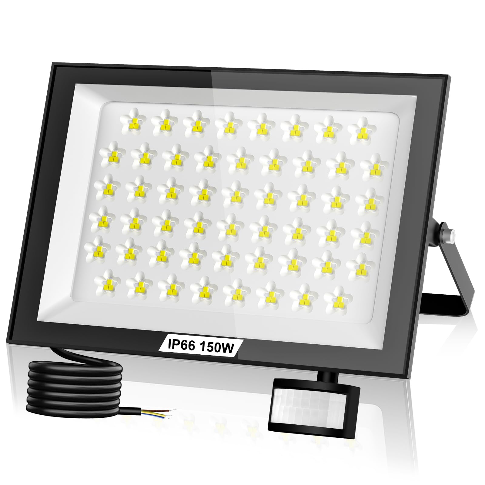 Lightasea 150W Security Lights Outdoor Motion Sensor,6500K 15000LM LED Floodlights,PIR Security Light with Remote Control,IP66 Waterproof Motion Sensor Flood Light,for Garage Garden Hallway Backyard
