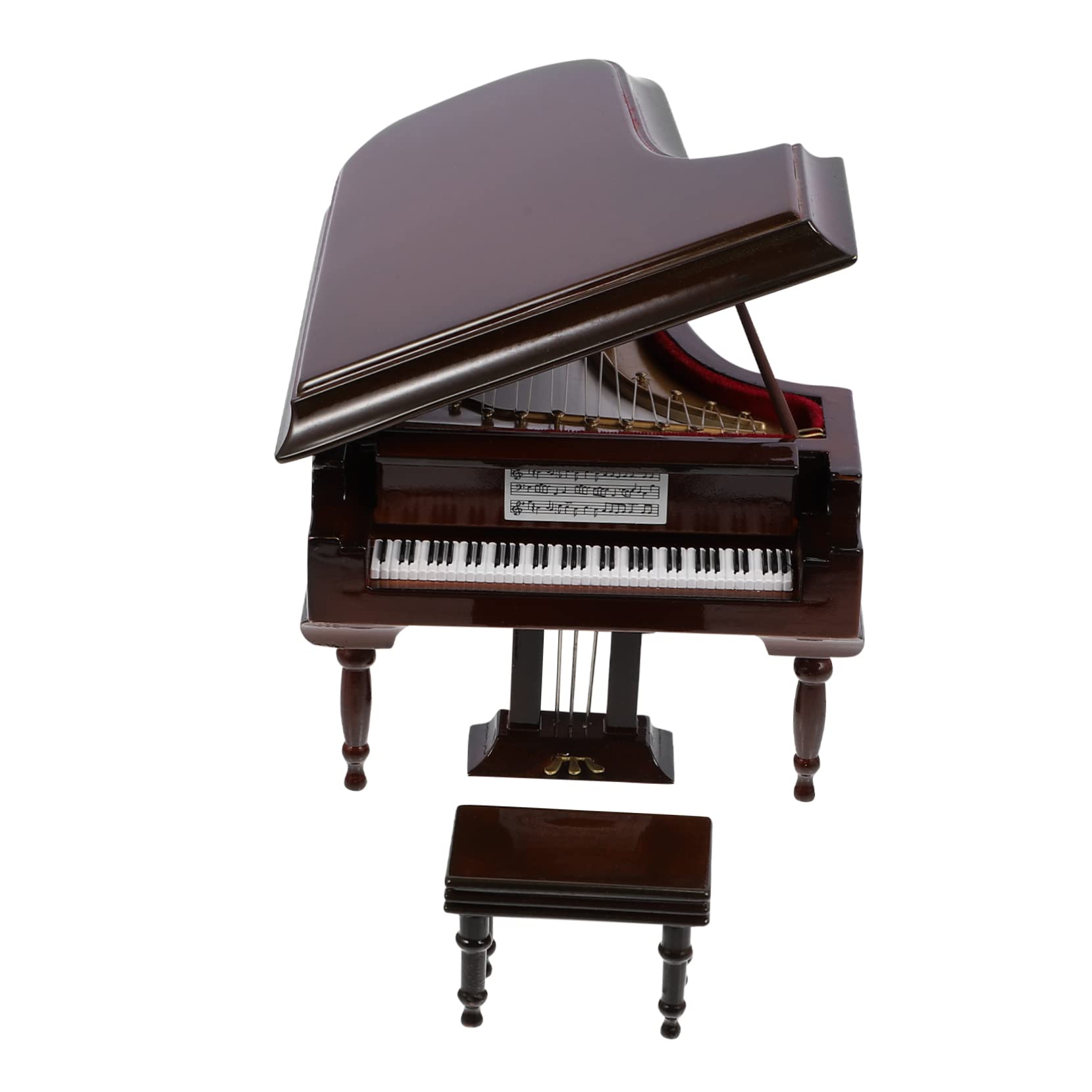 Vaguelly Caja Musical Portátil con Forma de Piano de Escritorio en Madera y Metal, Adorno Práctico y Elegante para Regalo de Cumpleaños