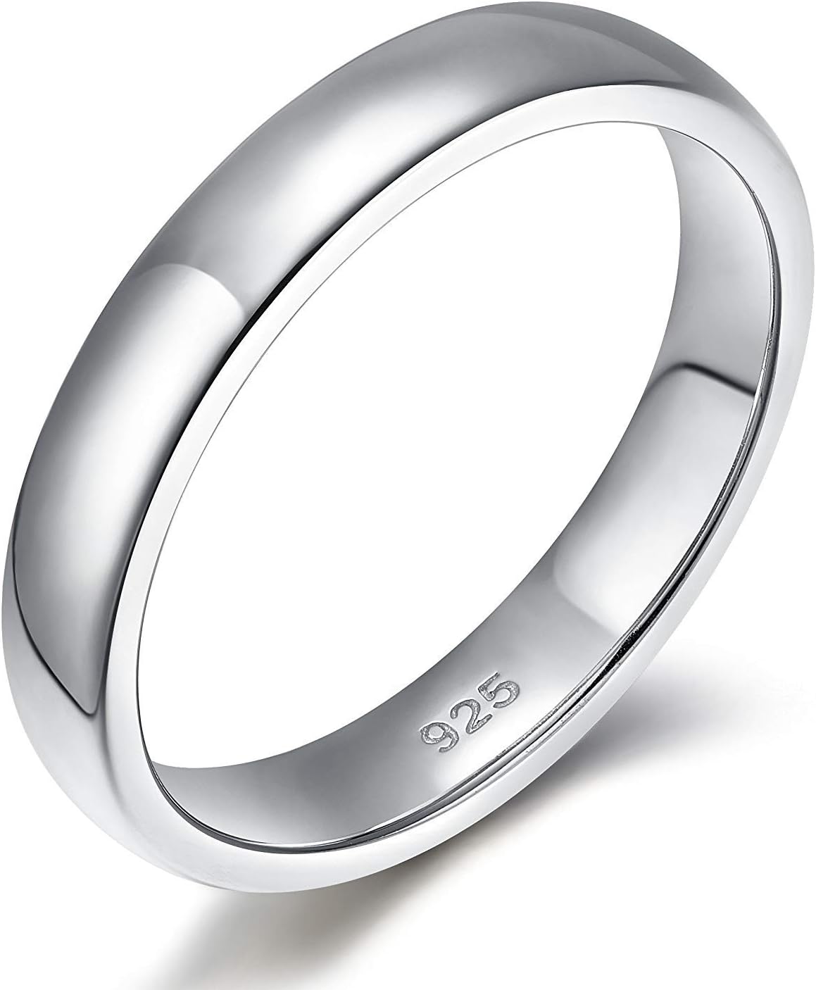 2mm 4mm 6mm 925 Sterling Silver Ring High Polish Plain Dome Wedding Band Comfort Fit Size 3-13