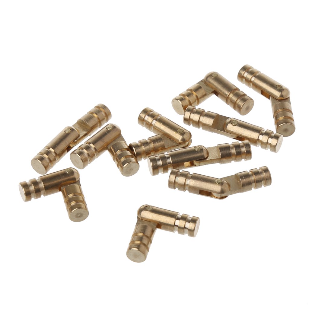 Buwei Gold 10Pcs Copper Brass Wine Jewelry Box Hidden Invisible Concealed Barrel Hinge