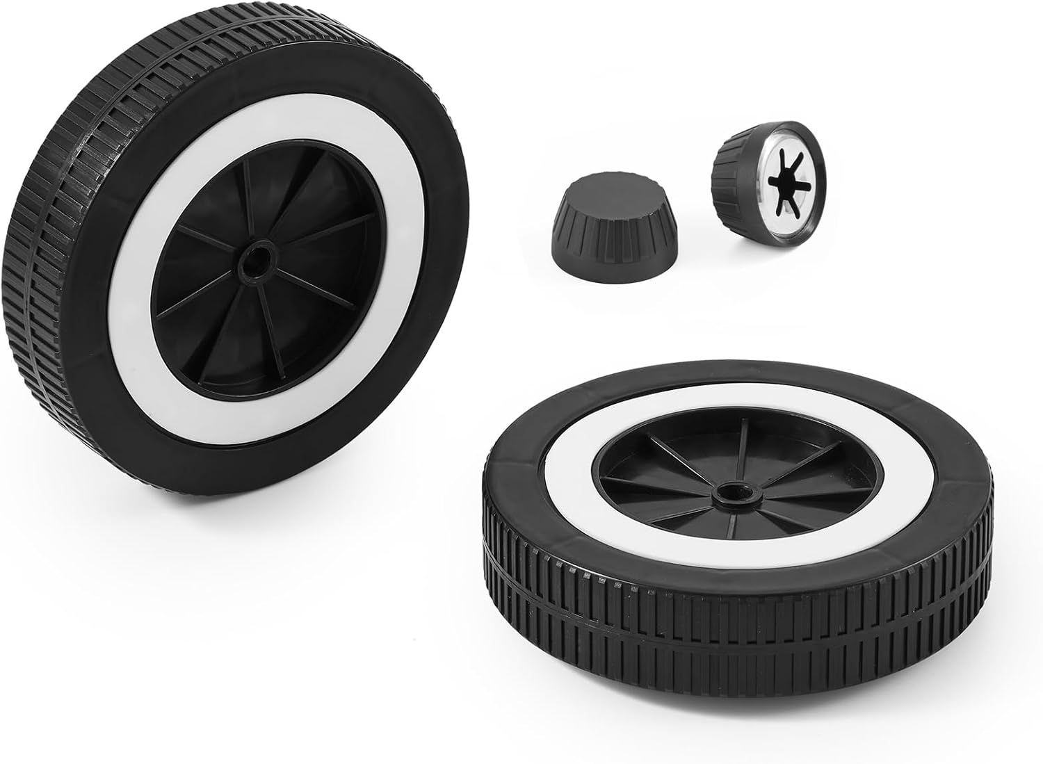 65930 Replacement Wheels 6" for Weber Kettle Grill Parts 65436 Weber Charcoal Grill 18” 22” Kettle Wheels with Hub Caps One-Touch Retainer Cover 741001 Jumbo Joe Comp BBQ Replacement Parts 6 Inch