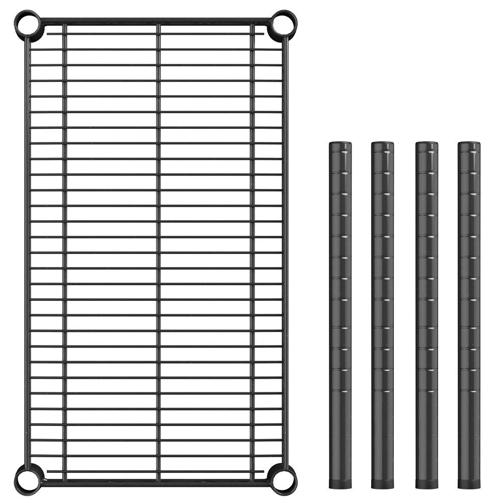 Black Epoxy Dunnage Shelf with 14" Posts (14" x 24")