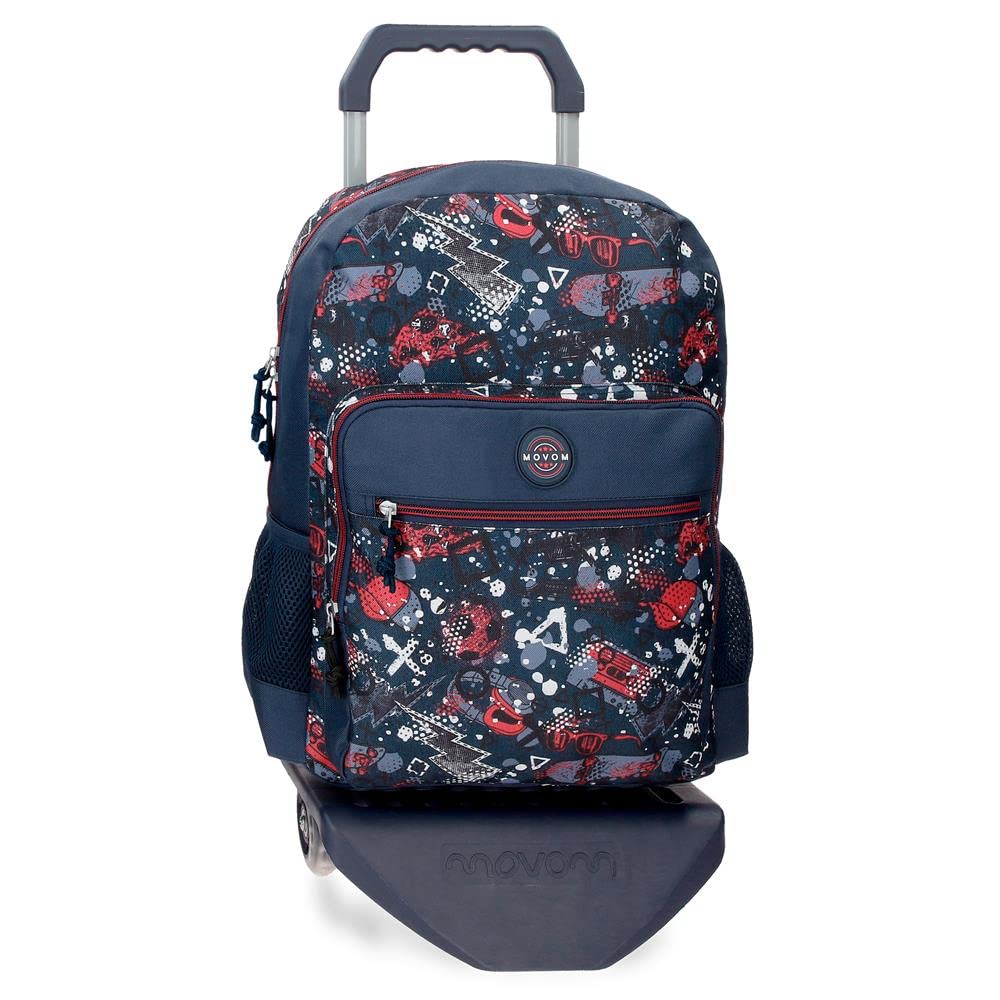 MOVOM Free Time Mochila con Carro Multicolor 32x42x16 cms Poliéster 21,5L