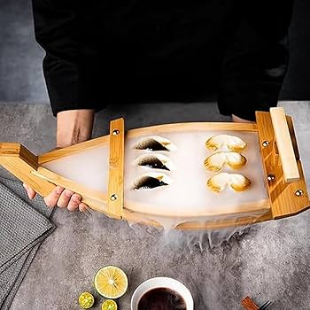 備前焼　装飾平皿　皿立て付き　刺身、その他料理の盛付やインテリアに　日本六古窯 Amazon.co.jp: 寿司・刺身盛台 木製 階段盛器 刺身盛り皿 盛付皿