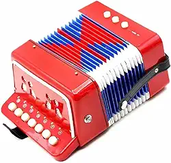 Sanfona Infantil Acordeon Mini Gaita, 3 Baixos, Estilo Profissional, Instrumento Musical de Brinquedo