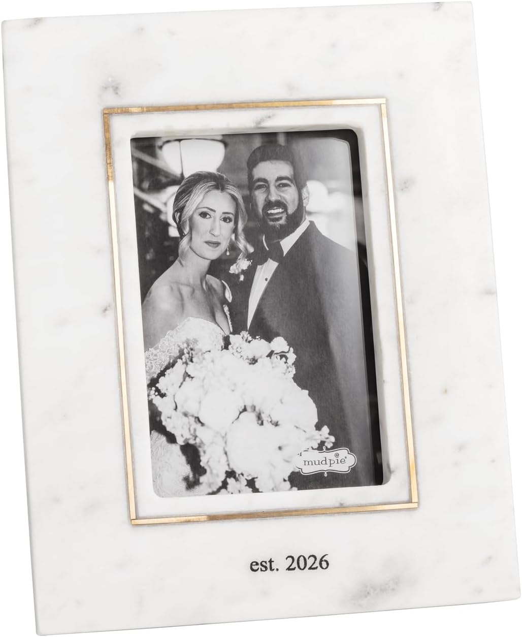 Mud Pie White 4X6 Marble Established 2026 Wedding Frame