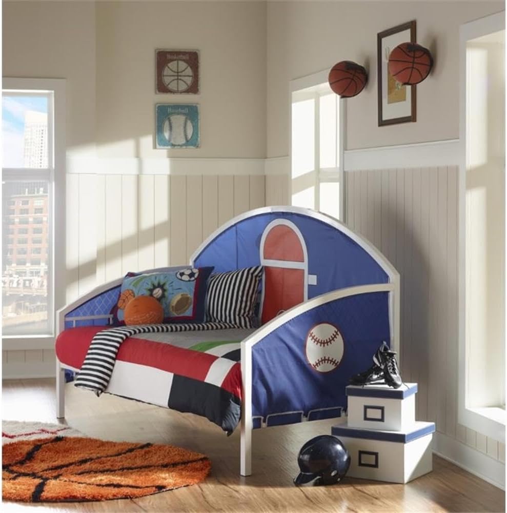 Pemberly Row Set of 3 Youth Daybed & Round Spindle Side Tables